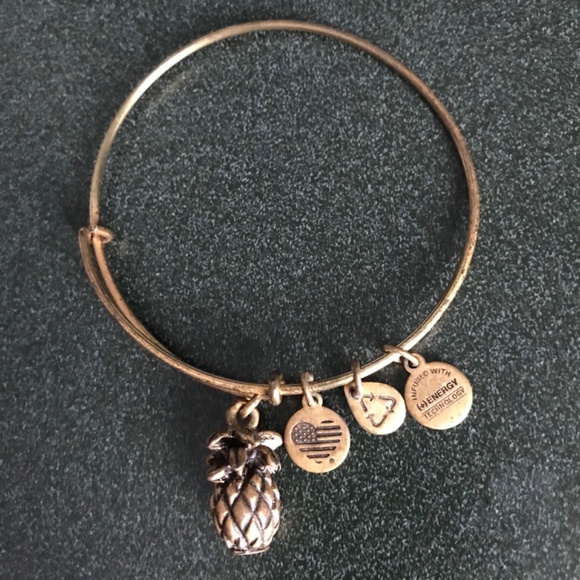 Alex and Ani Expandable Wire Bracelet Pineapple Charm - Picture 8 of 13